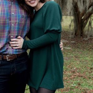 Green Puffed Sleeve Loveriche Dress